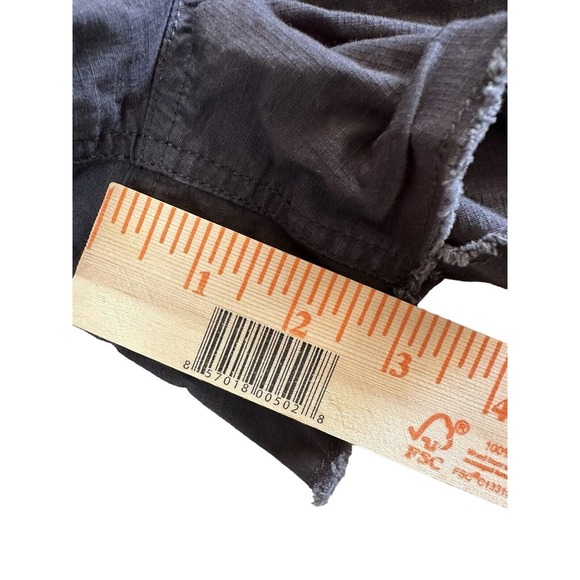 Vuori Women's Vintage Ripstop Shorts Size L Charcoal Gray Raw Hem Drawstring - Picture 8 of 9